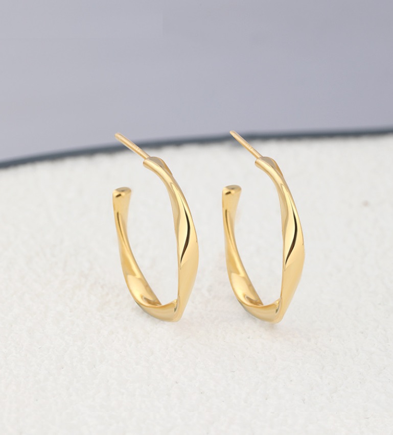 925 Sterling Silver Polished Circle Earrings 